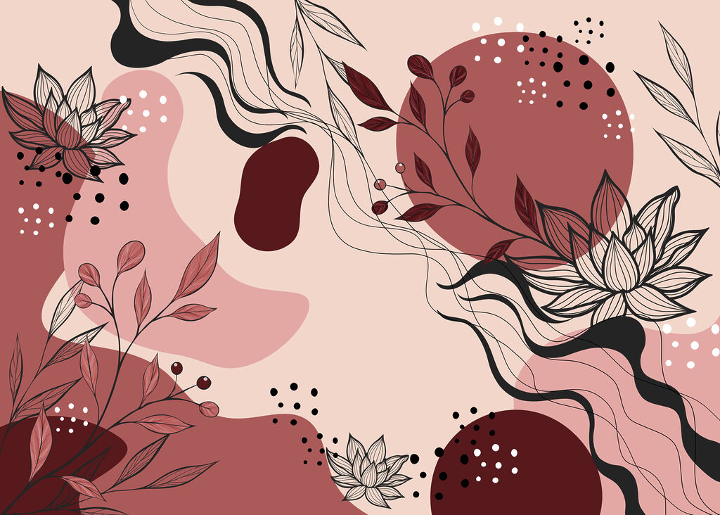 Abstract floral design in soft hues