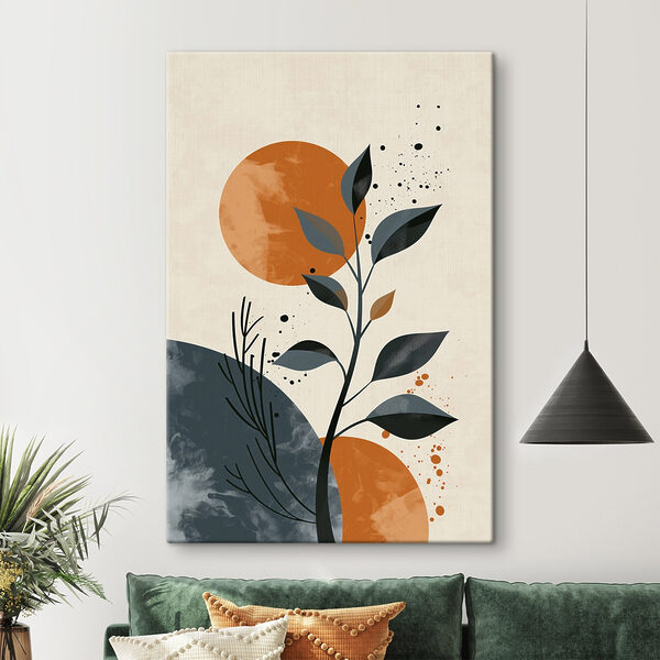 Plant with leaves and orange circles