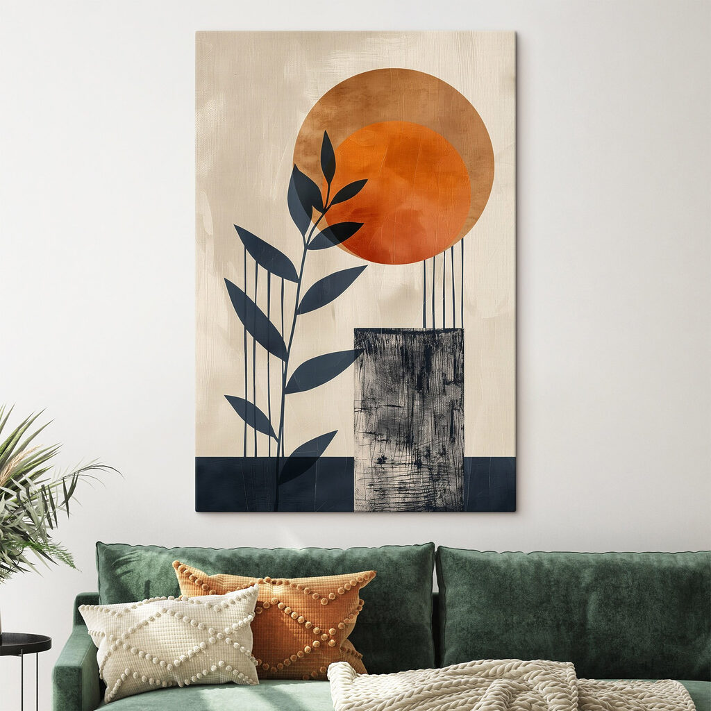 Painting of a plant and a sun