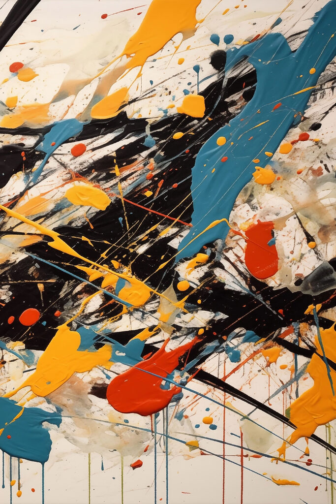 Vibrant splashes of color on canvas Vibrant splashes of color on canvas