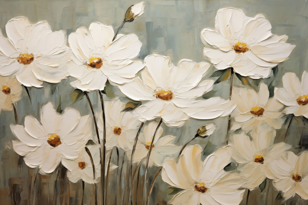 Painting of white flowers