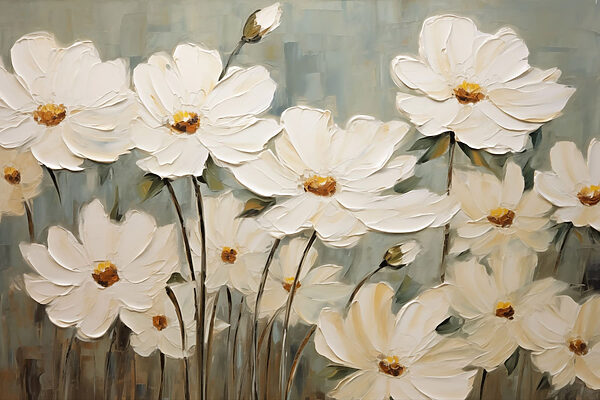 Painting of white flowers