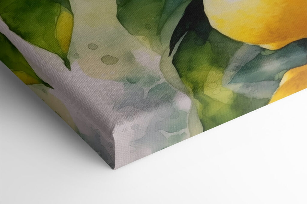 Watercolor of lemons on a tree