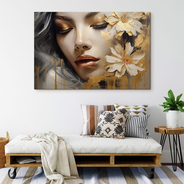 - Ethereal beauty with floral accents