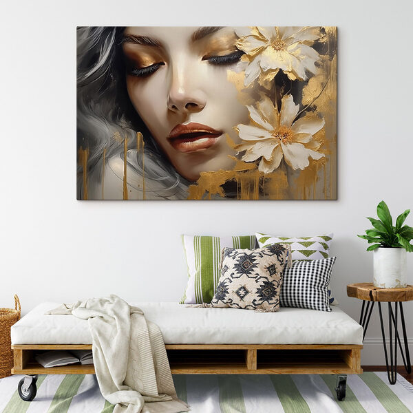 - Ethereal beauty with floral accents