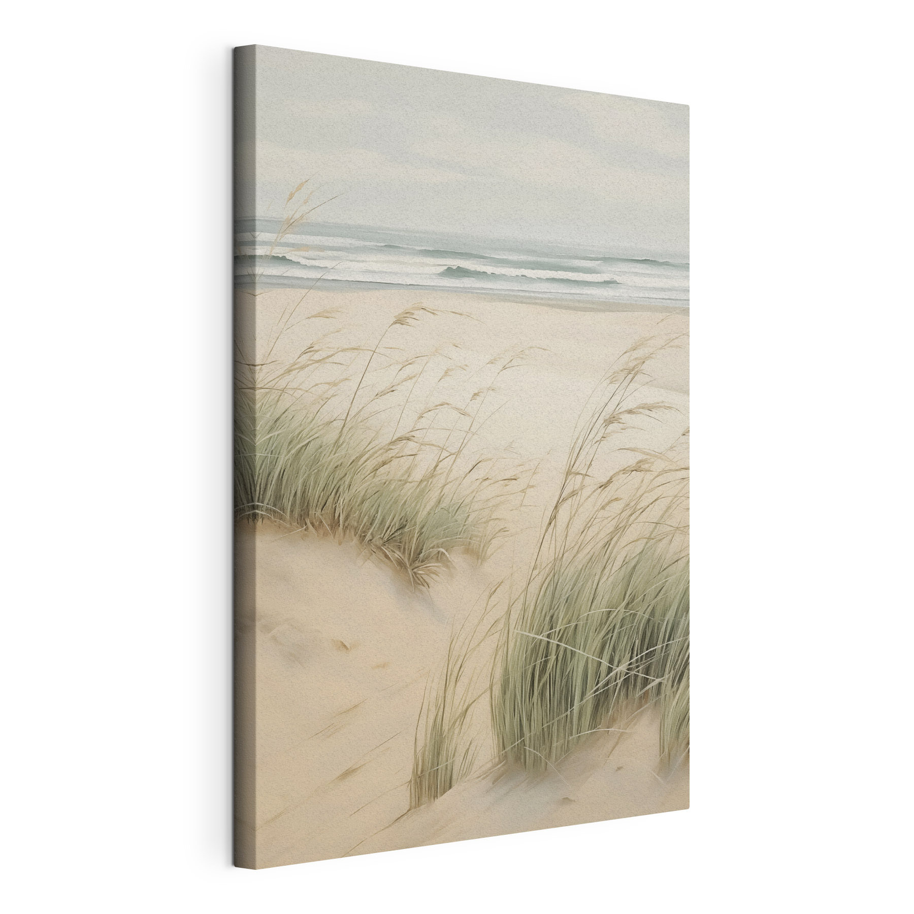 Beach with grass and sand