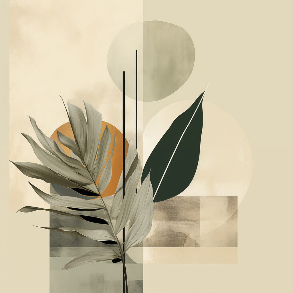 Leaf and geometric shapes