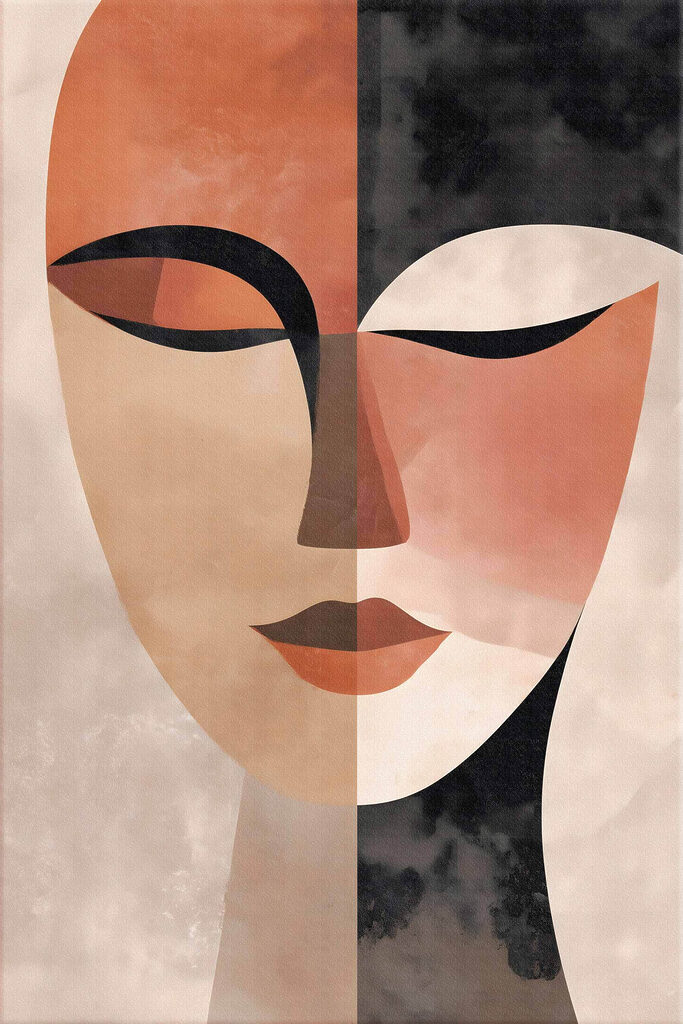 Face with different colors