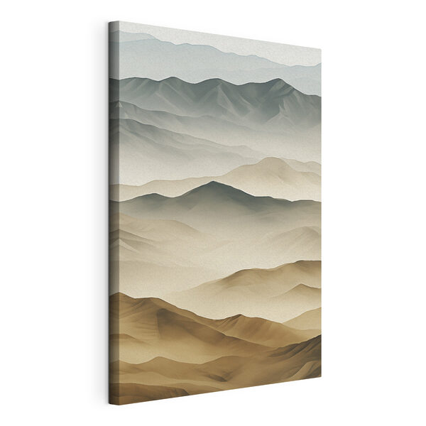 Landscape of mountains and fog