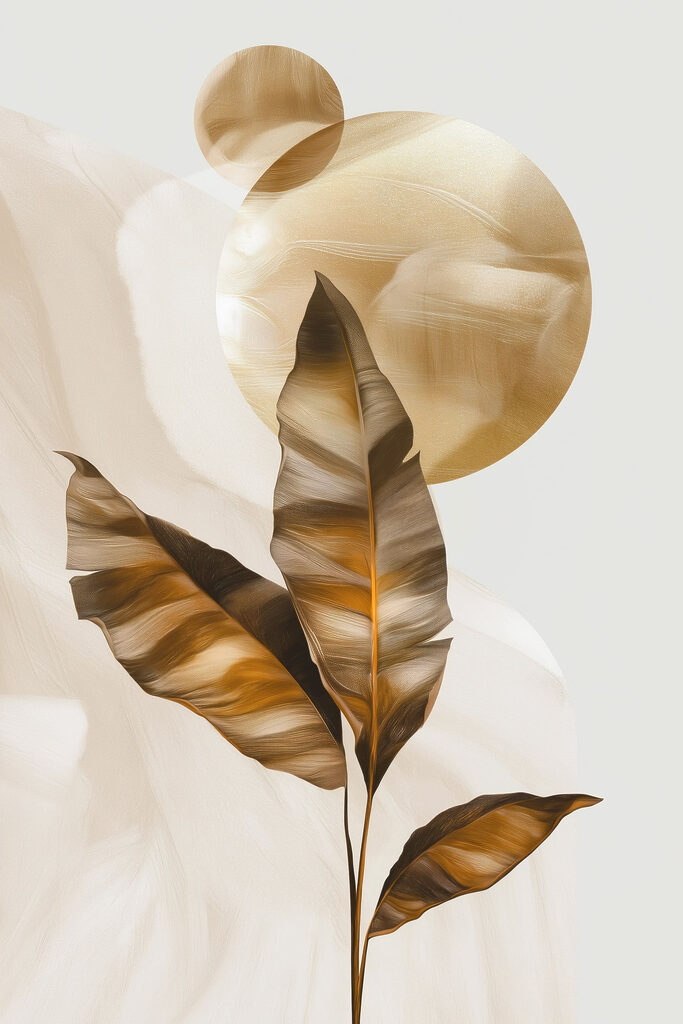 Elegant leaves against soft background