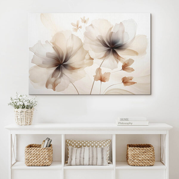 Soft, delicate flowers in warm hues