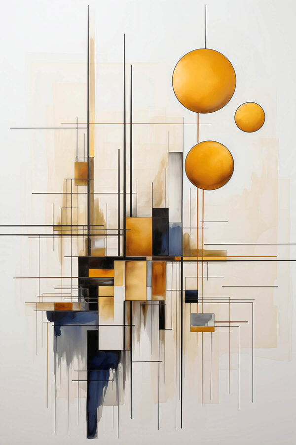 Painting of circles and lines