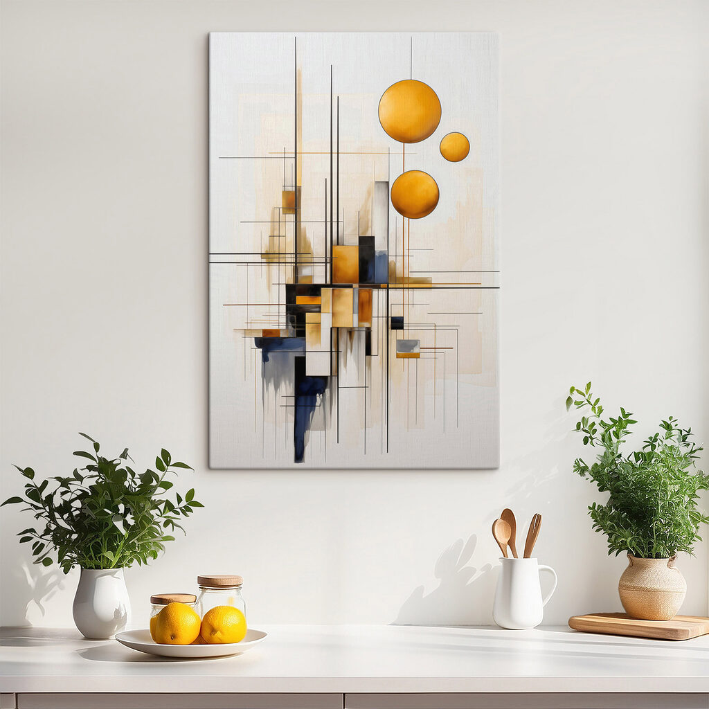 Painting of circles and lines