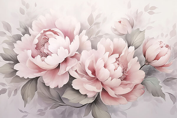 Painting of flowers on a white background