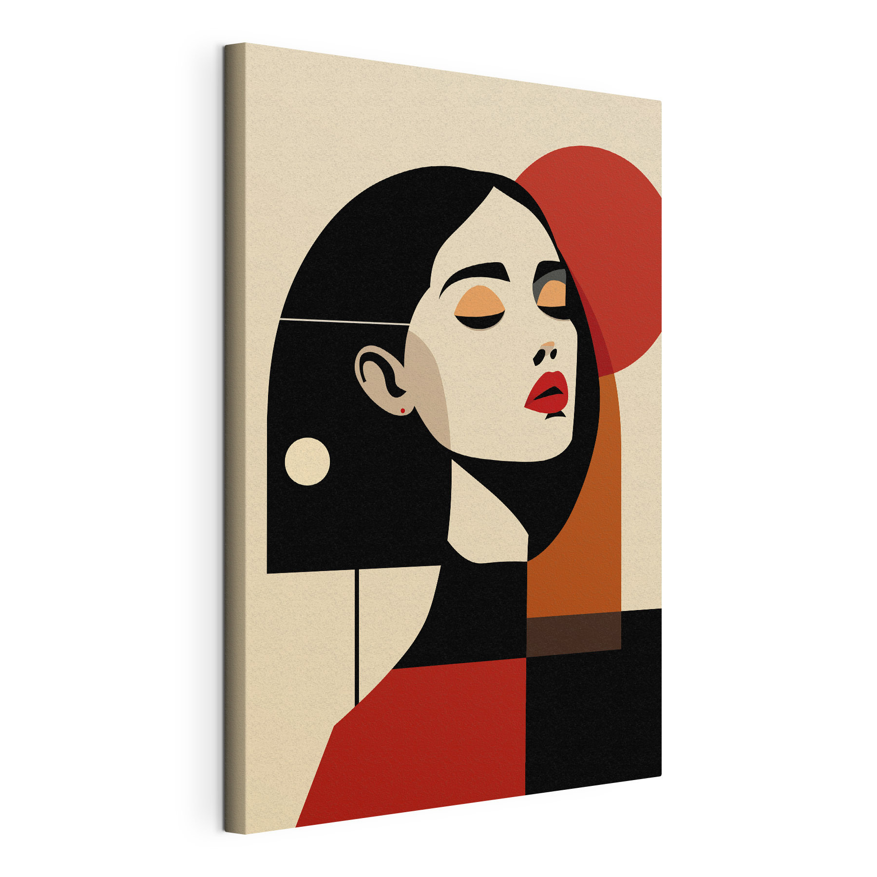 Woman with black hair and red lips Woman with black hair and red lips