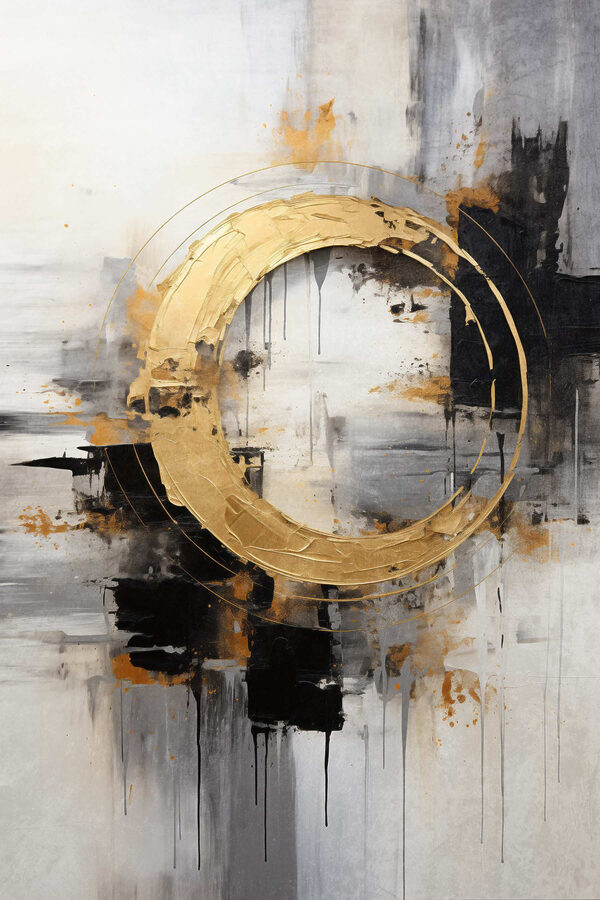Abstract circular design in earthy tones