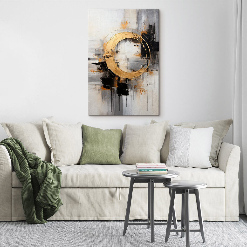 Abstract circular design in earthy tones