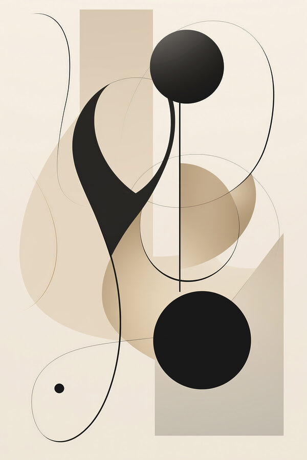 Black and tan art piece