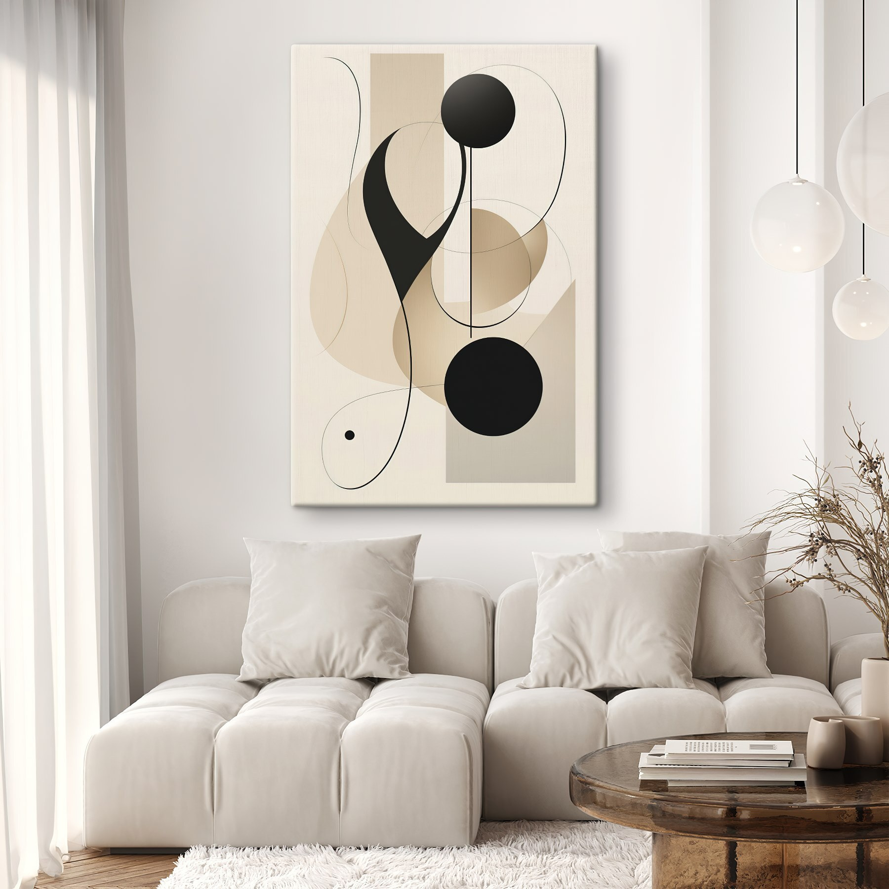Black and tan art piece