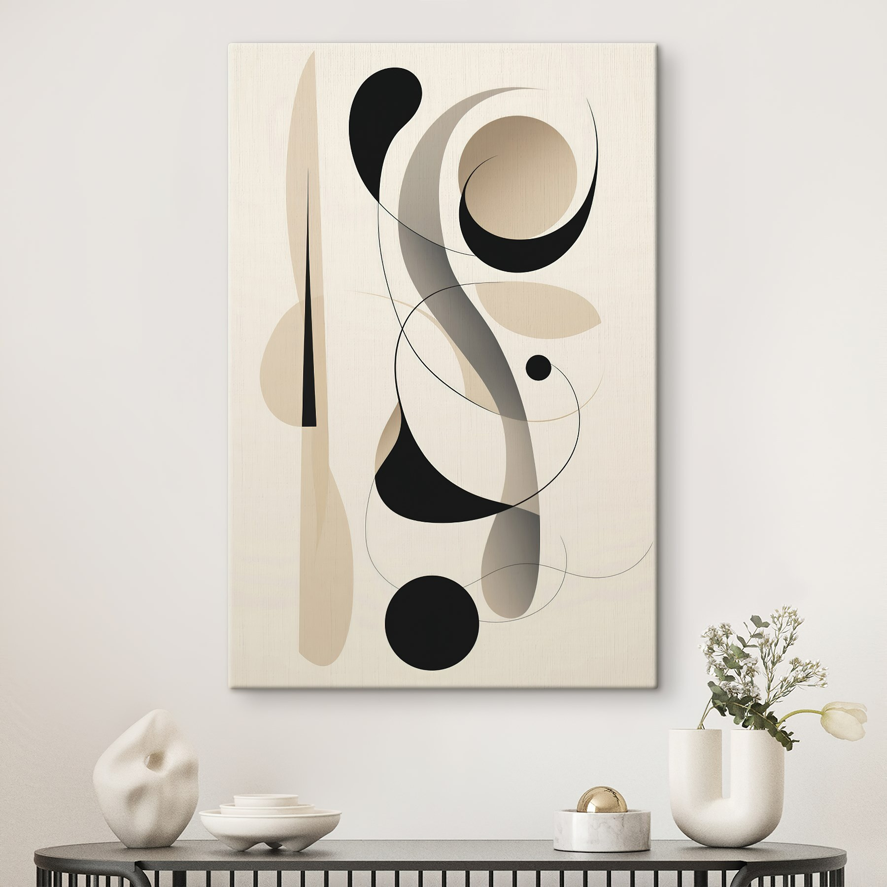 Black and white swirls and circles