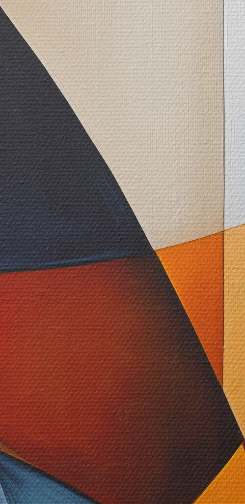 Colorful art piece with curved lines
