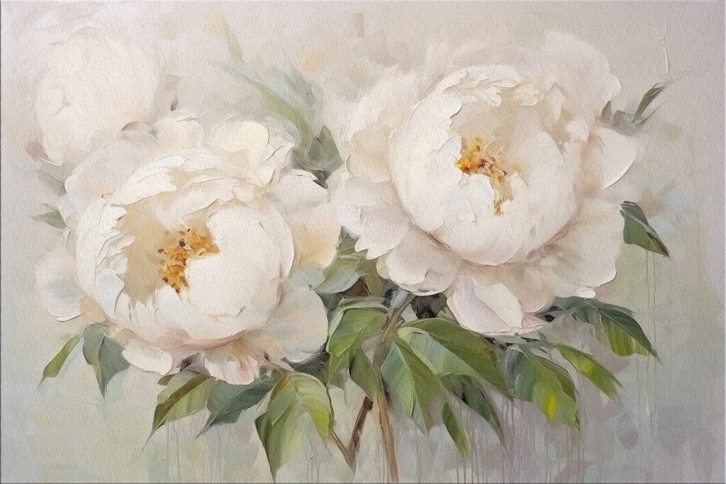 Painting of white flowers