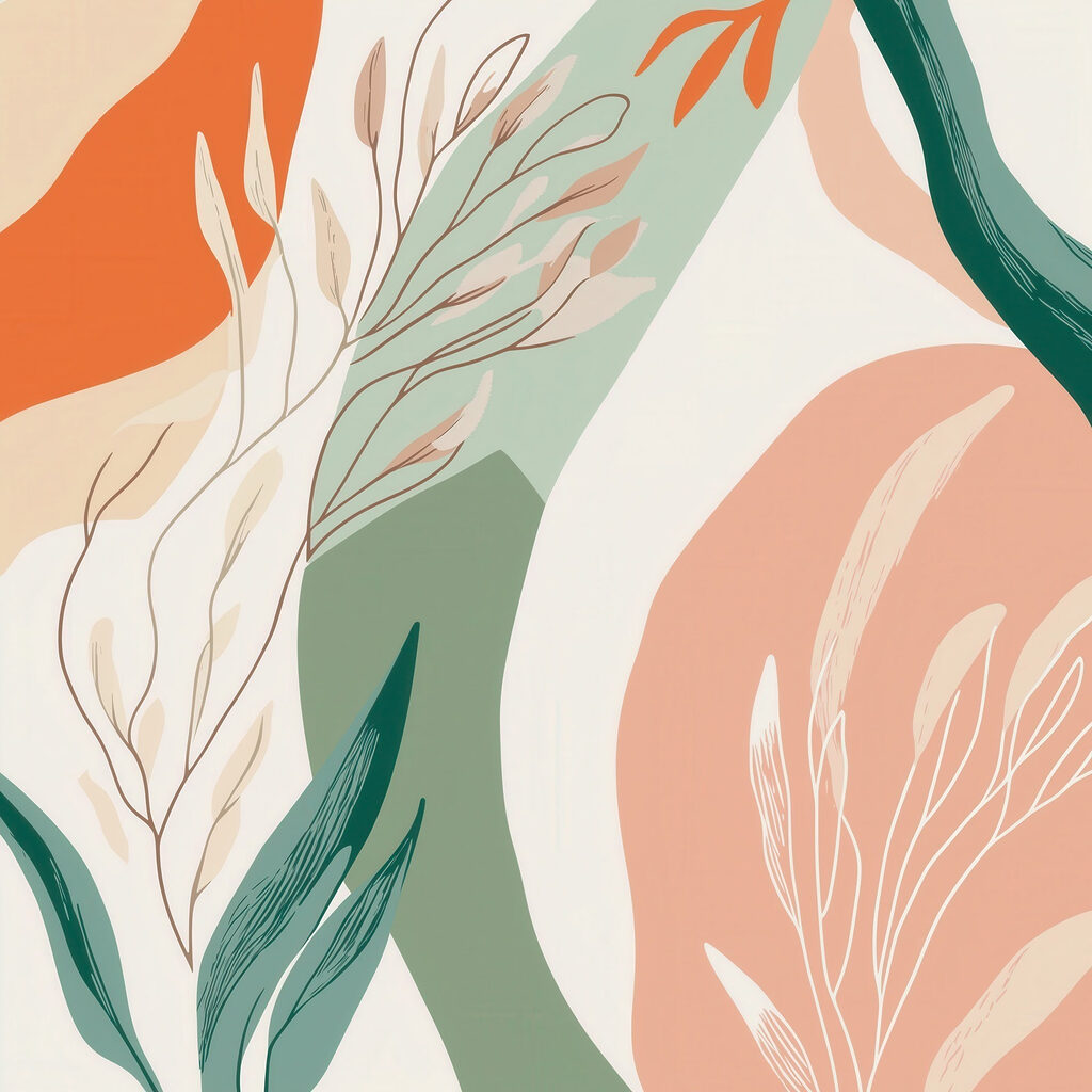 Colorful pattern with leaves