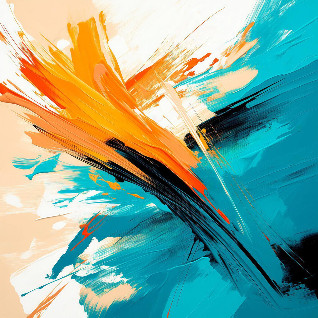 Painting of blue and orange paint Painting of blue and orange paint