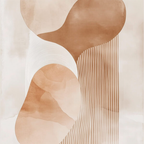 Watercolor painting of a group of circles and lines