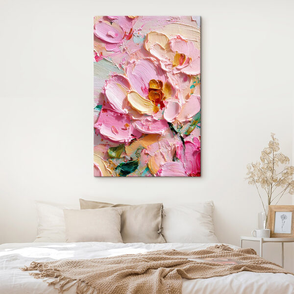 - Vibrant pink petals in soft hues