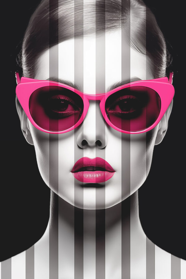 Woman with pink sunglasses