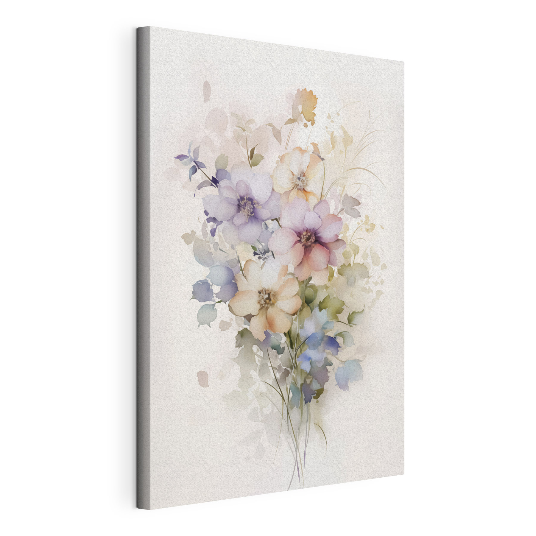 Painting of flowers on a white background