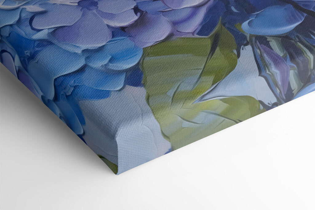 Painting of flowers on a white surface