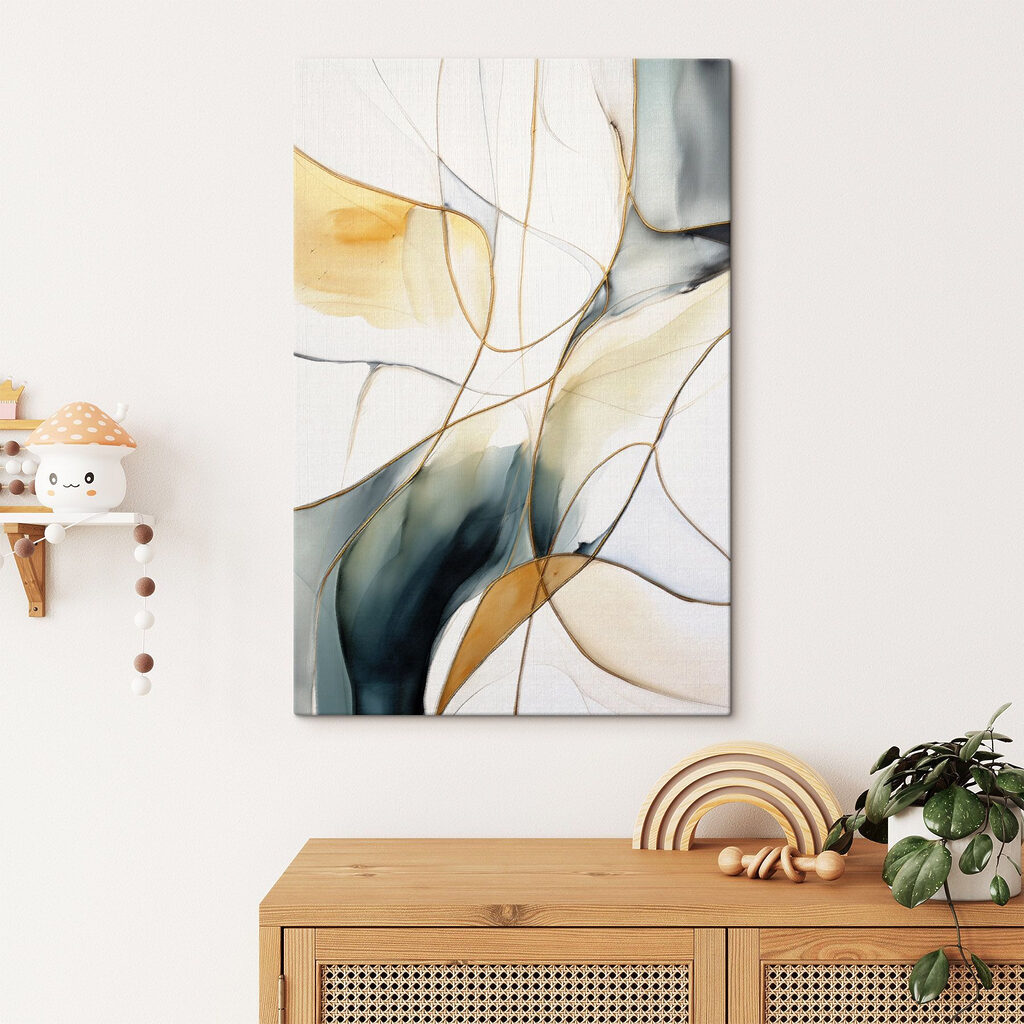 Fluid lines and warm hues intertwine