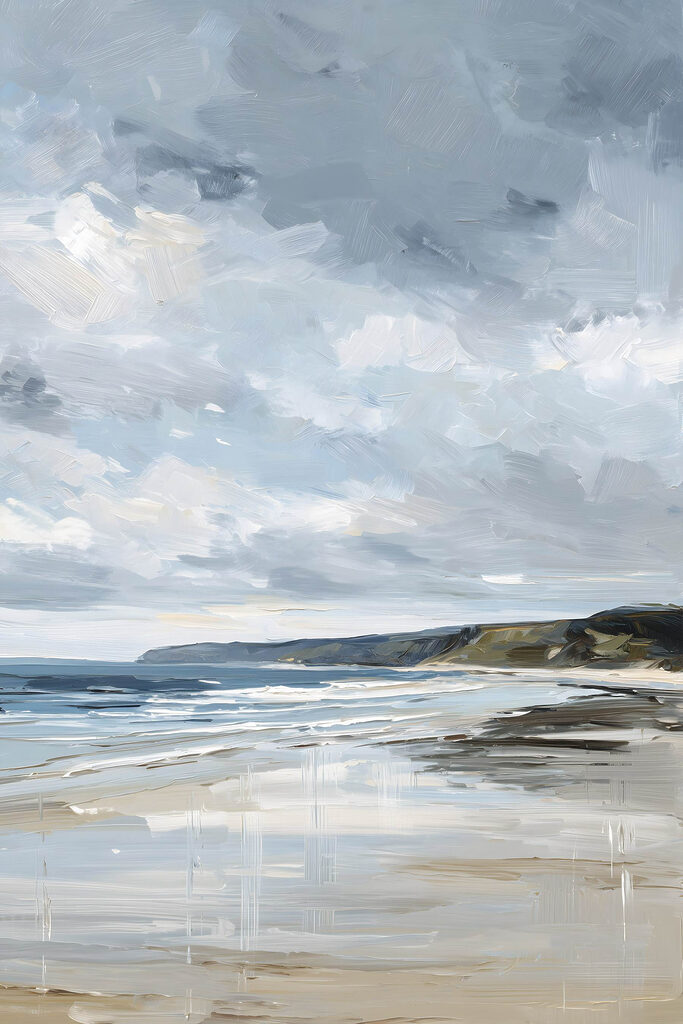 Beach with a body of water and hills Beach with a body of water and hills