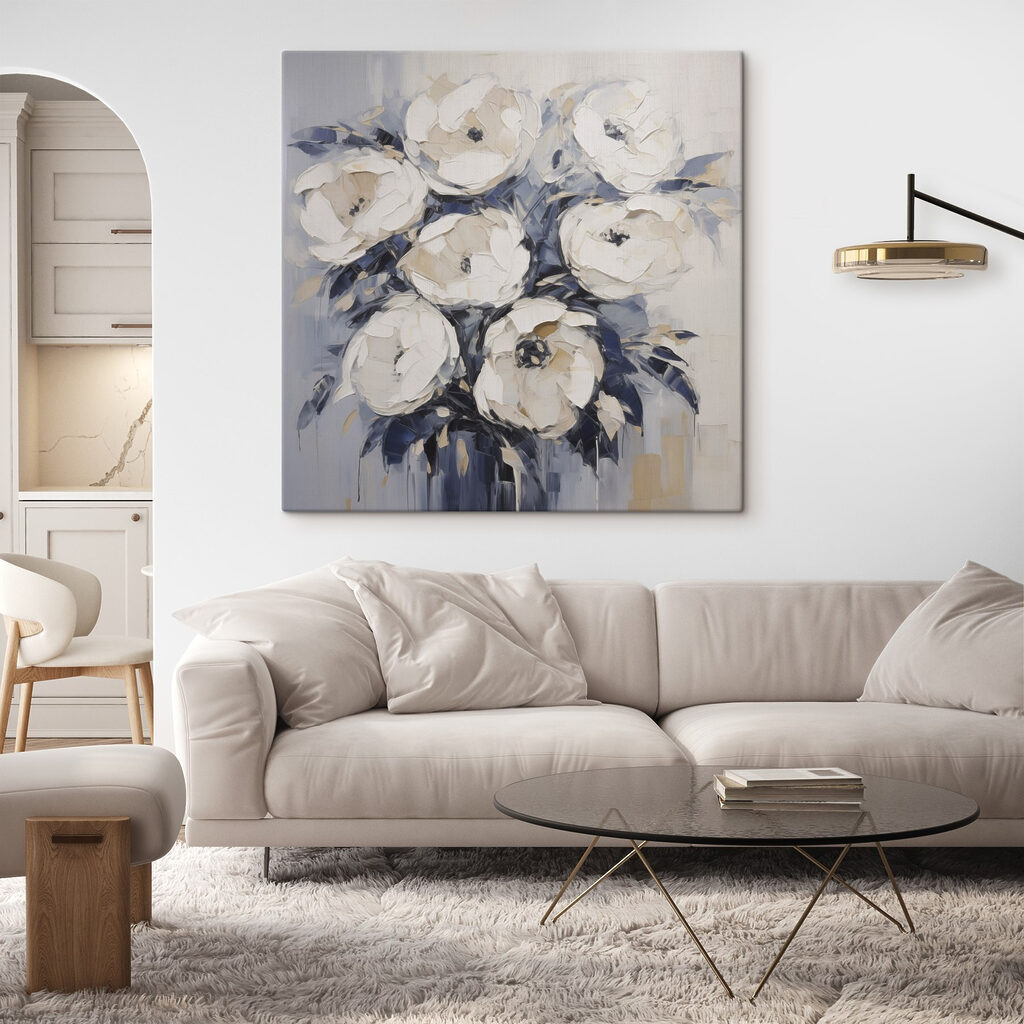 Painting of white flowers Painting of white flowers
