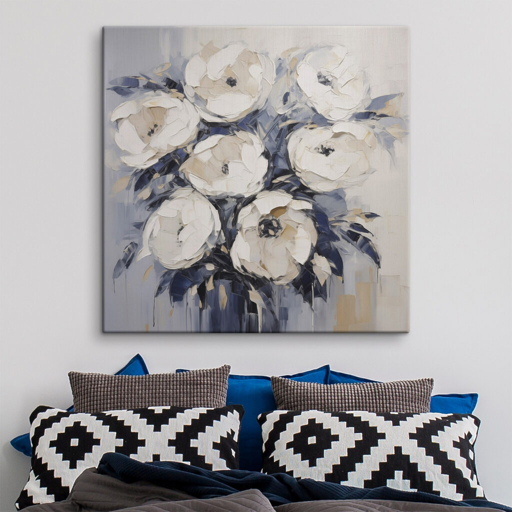 Painting of white flowers Painting of white flowers