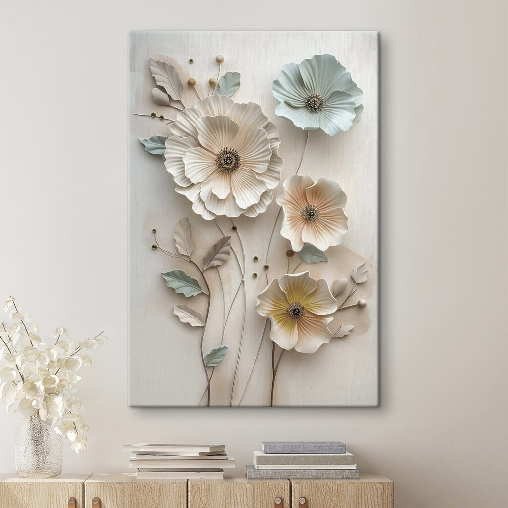 Wall decoration with flowers