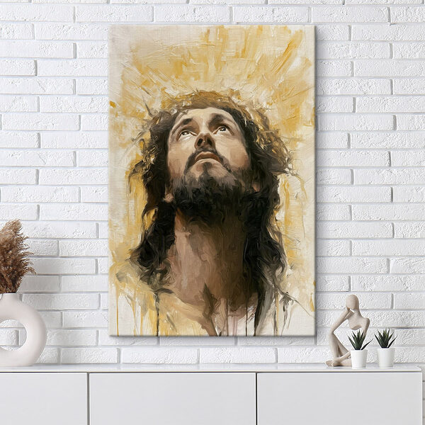 Painting of a man looking up Painting of a man looking up