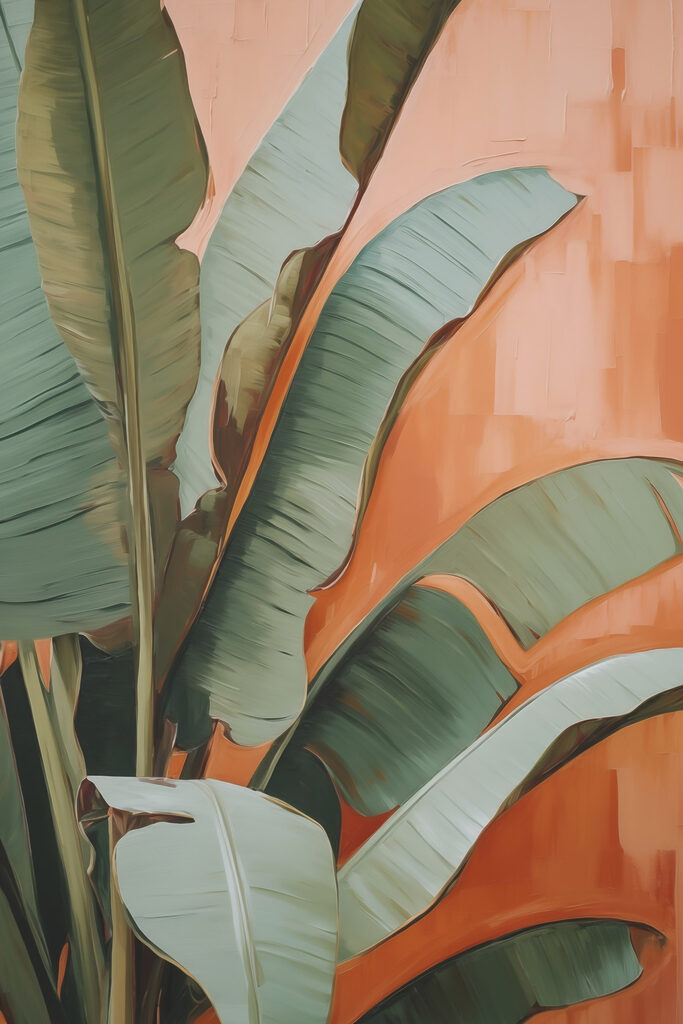 Bright leaves against a warm backdrop