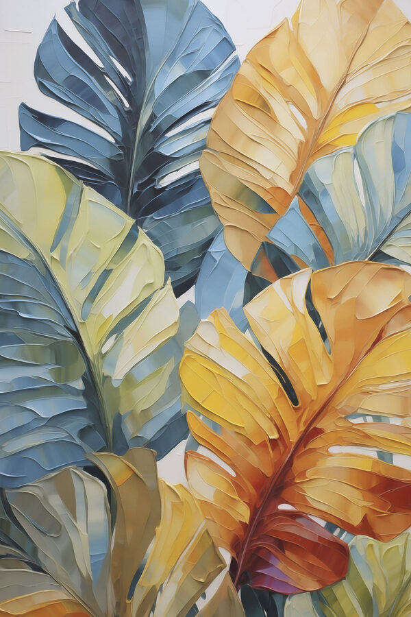 Painting of leaves on a wall Painting of leaves on a wall