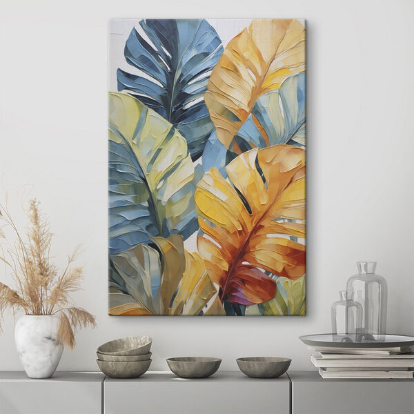 Painting of leaves on a wall Painting of leaves on a wall