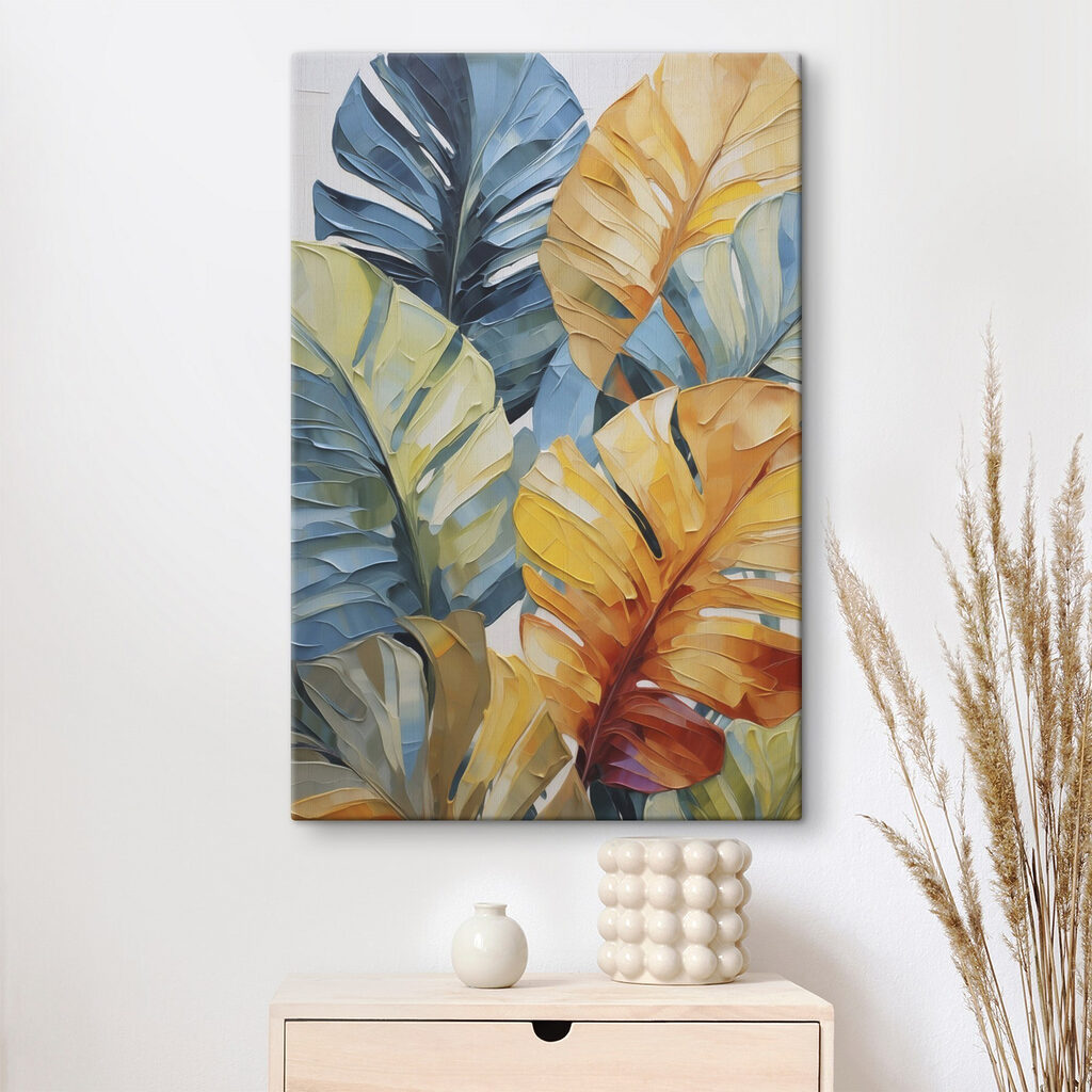 Painting of leaves on a wall Painting of leaves on a wall