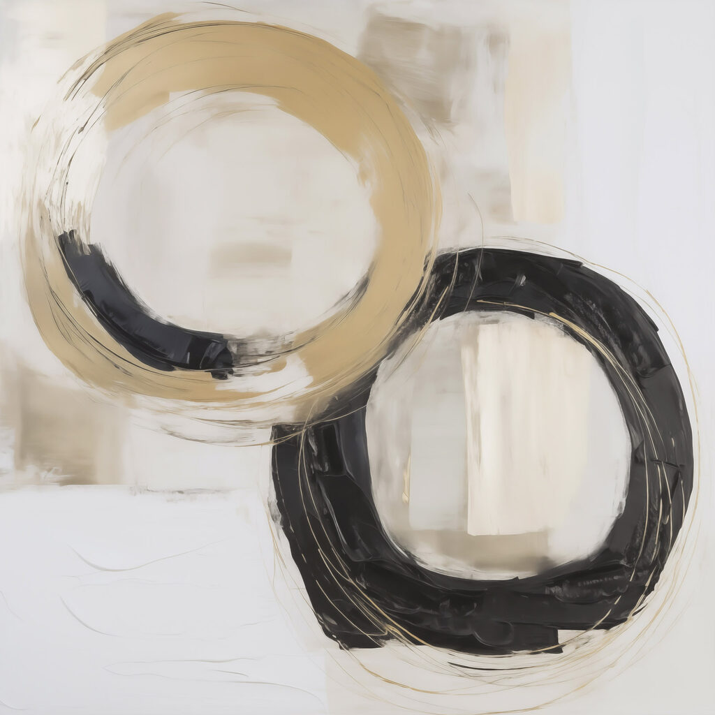 Painting of circles and lines