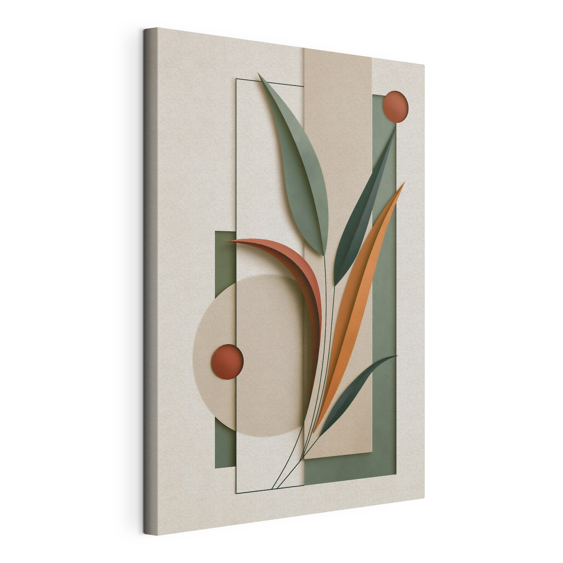 Artwork of leaves and circles Artwork of leaves and circles