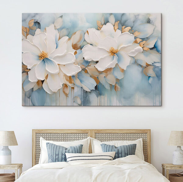 Blooming flowers in soft hues