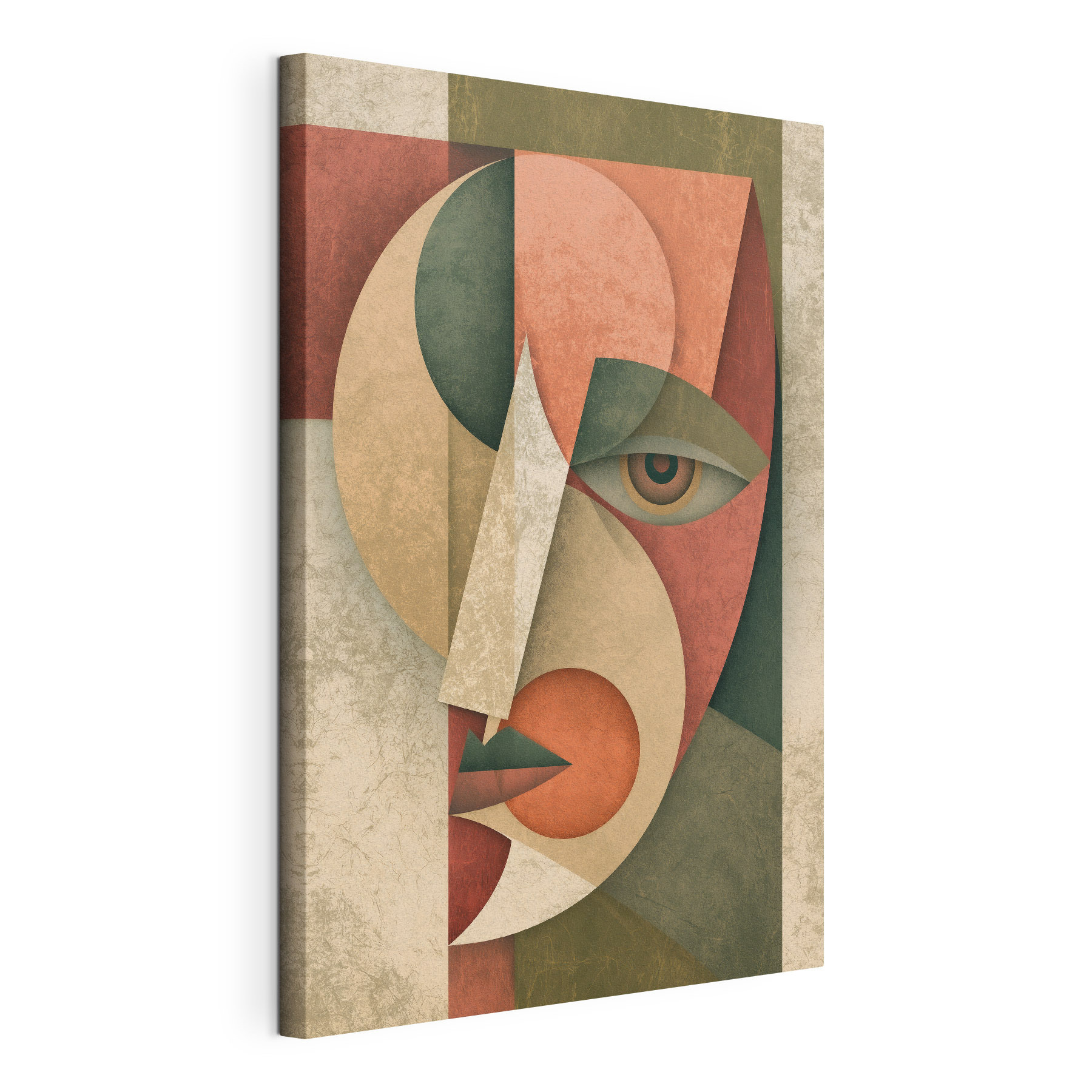 Face with a circle and a red and green circle Face with a circle and a red and green circle