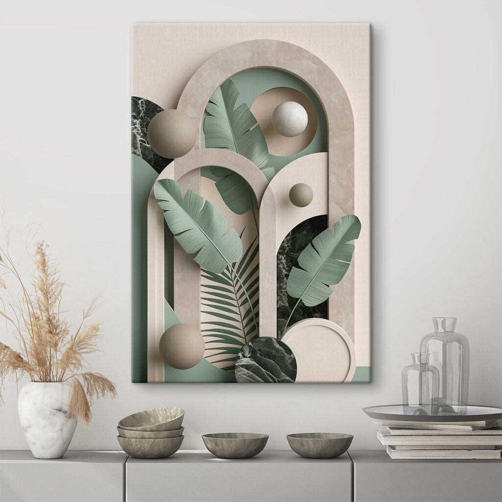 Artwork of a plant with leaves and balls