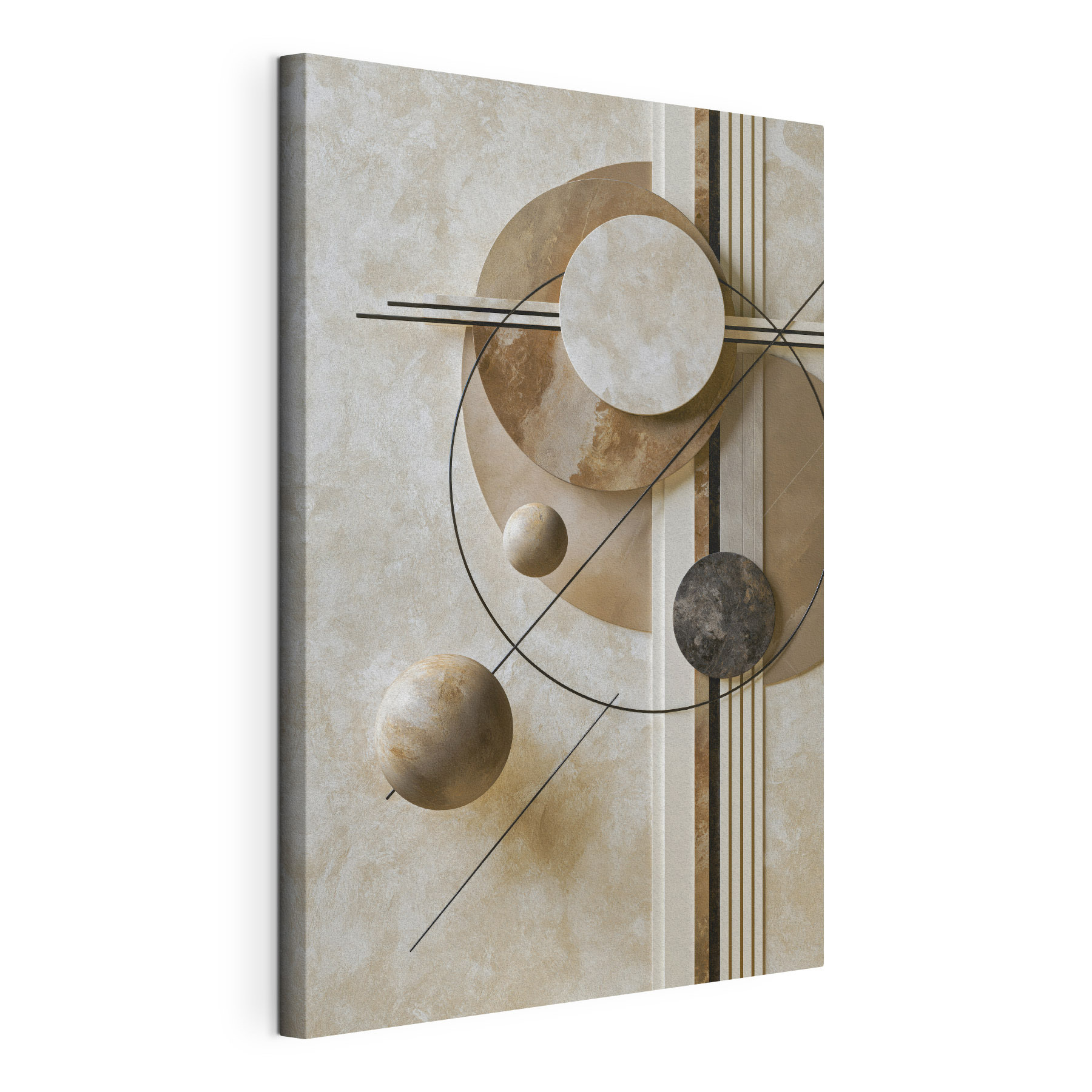 Wall art with circles and lines