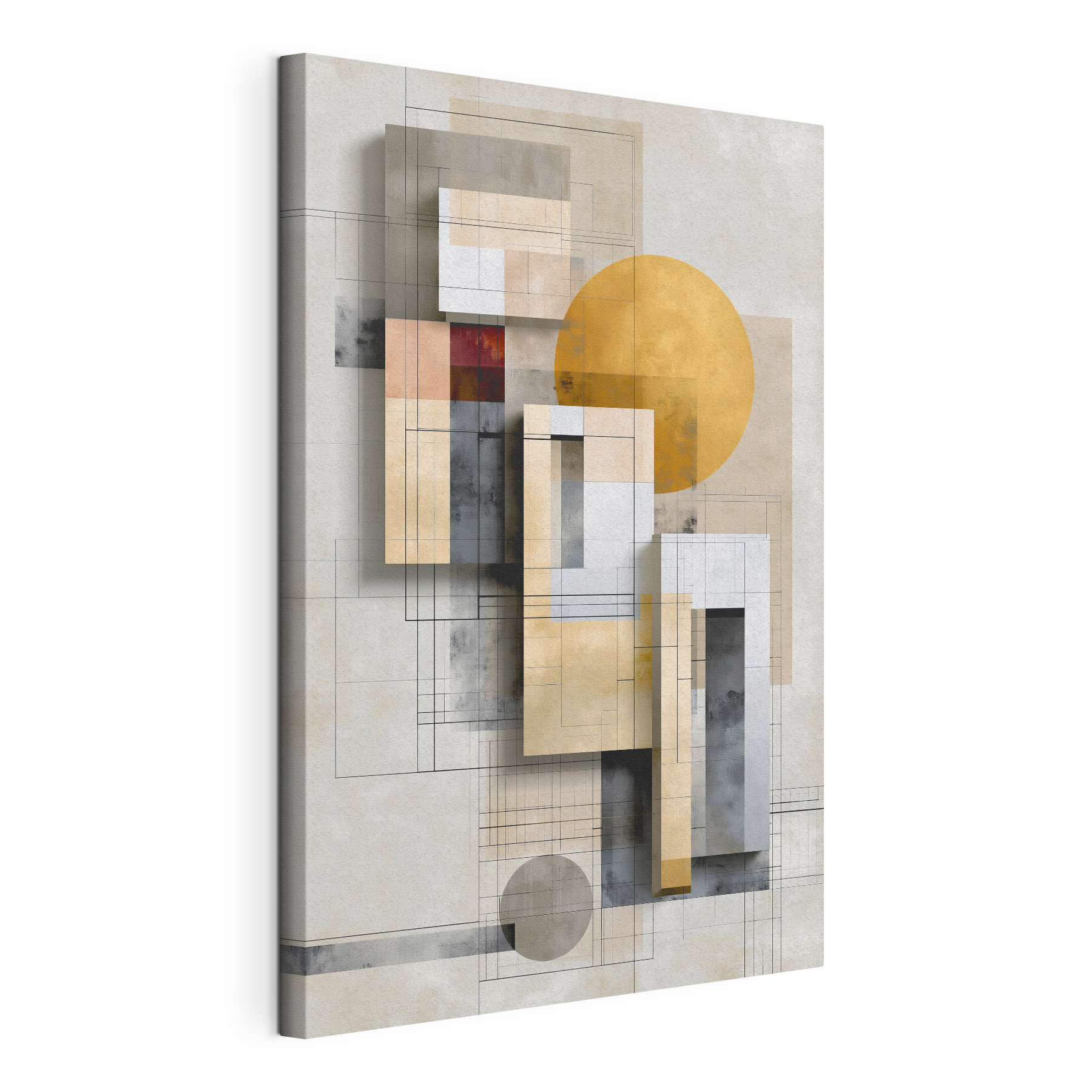 Painting of geometric shapes and lines Painting of geometric shapes and lines